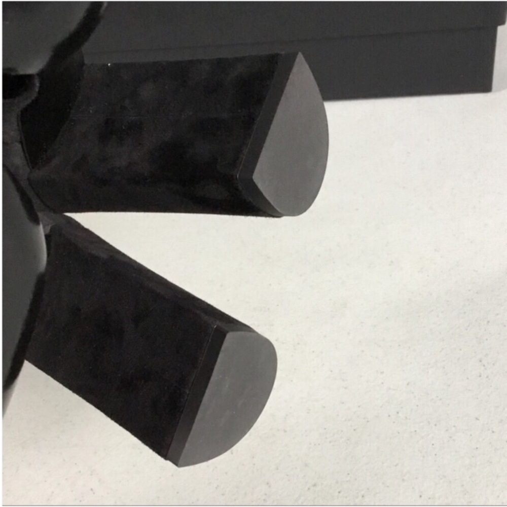 SAINT LAURENT AUTHENTIC LÓBULO 100 mm SUEDE MULE SANDALS NERO EURO SIZE 38.5B - Picture 12 of 16